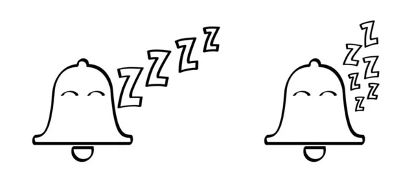 漫画の目覚まし時計の睡眠時間 顔の目 睡眠アイコン 夜の夢と就寝時のアイデア 羊が寝てるか目を覚ませ いい夢だ Zzz Zzzzスヌーズ ベッド スヌア — ストックベクタ