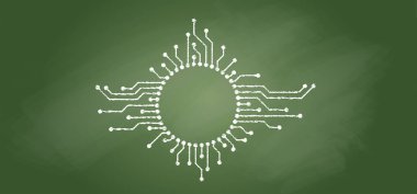 Circuit board or electronic motherboard. lines and dots connect. Vector high-tech technology data. Electrical board. digital tech. cpu, PCB printed circuit. For chip and process. Input or output.