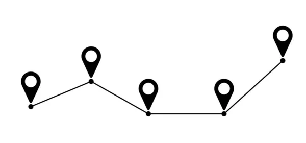 Pointer Point Trekking Route Marks Location Marker Icon Pin Multiple —  Vetores de Stock