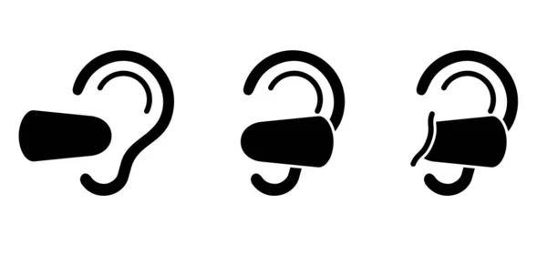 Icône Silencieuse Icône Des Écouteurs Silencieux Pour Atténuer Bruit Bouchons — Image vectorielle
