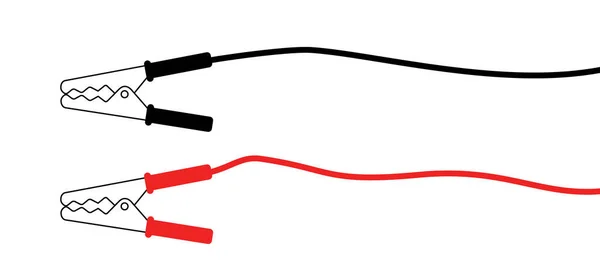 Мультипликационный Кабель Джойстик Автомобиля Значок Кабеля Плюс Минус Шесты Разрядить — стоковый вектор