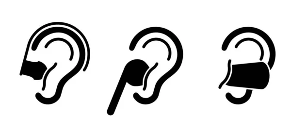 Icône Silencieuse Icône Des Écouteurs Silencieux Pour Atténuer Bruit Bouchons — Image vectorielle
