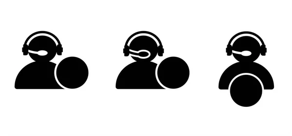 Εικονίδιο Γραφείου Βοήθειας Κινουμένων Σχεδίων Εικονόγραμμα Εξυπηρέτησης Πελατών Ακουστικά Για — Διανυσματικό Αρχείο