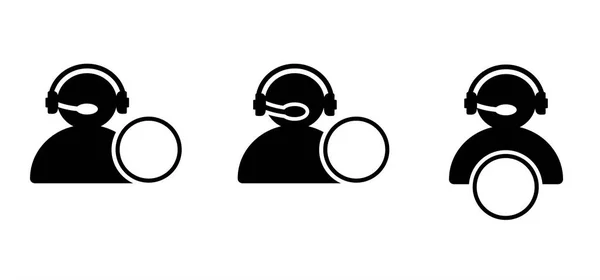 Εικονίδιο Γραφείου Βοήθειας Κινουμένων Σχεδίων Εικονόγραμμα Εξυπηρέτησης Πελατών Ακουστικά Για — Διανυσματικό Αρχείο