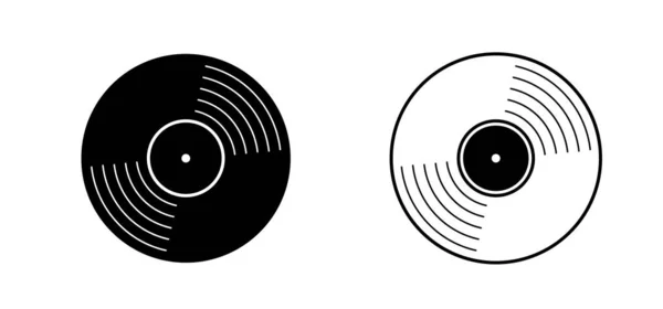 Cartoon Vinyl Icon Symbol Symbol Retro Vinyl Record Album Old — Stock Vector