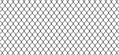 Çelik tel zincir, çit. Zincirli tel. Güvenlik çiti deseni. Kusursuz tel örgüler. Kablo örgüsü çelik ikonu. Şebeke metal zincir halkası. Metalik tel çit