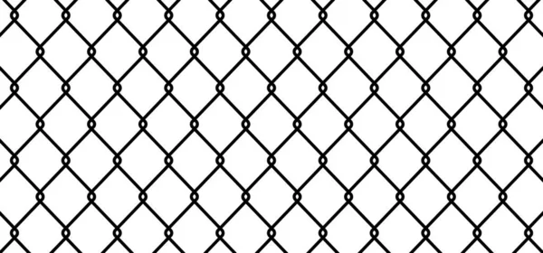 Стальная Проволока Забор Цепью Узор Забора Безопасности Бесшовный Цепной Забор — стоковый вектор