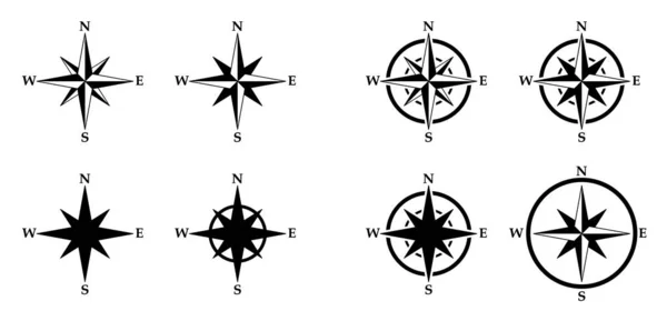 Kreskówkowy Kompas Magnetyczny Ikona Kompasu Strzałek Kompas Nawigacyjny Kardynalnymi Kierunkami — Wektor stockowy