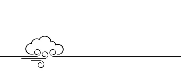 Karikatur Eines Windstoß Symbols Wolken Wind Wetter Umwelt Böen Piktogramm — Stockvektor