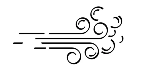 Puf Desene Animate Simbolul Liniei Vânt Set Sufla Vânt Vreme — Vector de stoc