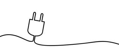 Çizgi film elektriği, güç ikonu. Elektrik kablosu ya da prizler. Elektrik prizi. Soket, elektrik logosu. Soket prizi adaptörü. Kablo, enerji hattı deseni. Oynat ve doldur sembolü.