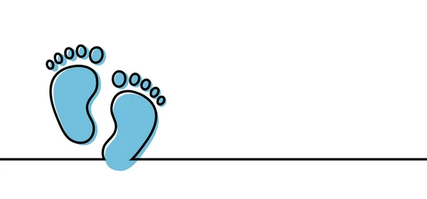 Recém Nascido Grávida Breve Pegadas Sapatos Sola Sapato Crianças Pés — Vetor de Stock