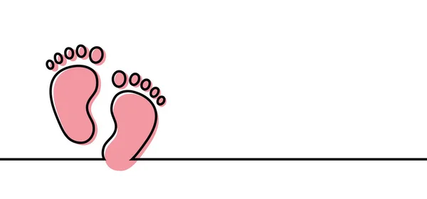 新しく生まれた 妊娠した またはすぐに来る靴と靴のソール 子供や赤ちゃんの足や足のステップ プリントのための楽しいベクトル足跡アイコン スローガン愛ハートブルーの少年またはピンクの少女のサイン — ストックベクタ