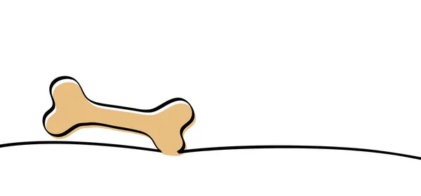 牵引住的黄色狗治疗骨骼 线条图案 宠物猫 咬标志 病媒的骨头 爱护动物日或爱犬日 狗的治疗 动物的踪迹狗饼干 — 图库矢量图片