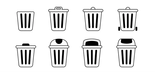 Dustbin Drawing Litter Basket Litterbin Clean Trashcan Waste Bin Cleaning — Archivo Imágenes Vectoriales