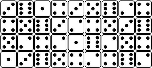 卡通骰子和眼睛有六张脸的骰子游戏 立方体或立方体游戏 棋盘游戏卡西诺的附录 网上的好运 赌博游戏 滚动骰子 1到6号 圆点或圆点 — 图库矢量图片