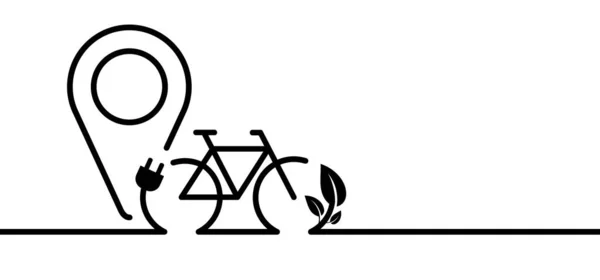 Çizgi Film Şarj Noktası Akü Istasyonu Elektrikli Bisiklet Bisiklet Için — Stok Vektör