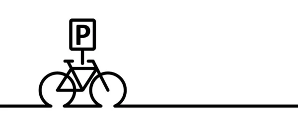 Parking Emplacement Broche Logo Lettre Symbole Stationnement Bannière Motif Ligne — Image vectorielle