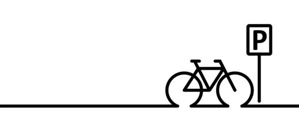 Парковка Логотип Места Расположения Знака Символ Парковки Буквы Велосипедная Линия — стоковый вектор