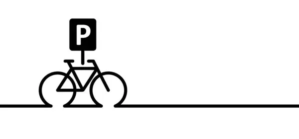 駐車場 ピンロゴ 手紙P駐車シンボル サイクリングラインパターンバナー 世界自転車デーレースツアー サイクリストのロゴサイン サイクリングシンボル ベクターバイク マウンテンバイカー ツーリングルート — ストックベクタ