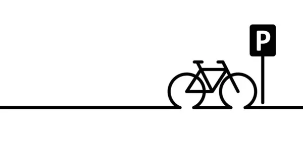 Parcare Logo Locației Pin Scrisoarea Simbol Parcare Bannerul Modelului Liniei — Vector de stoc