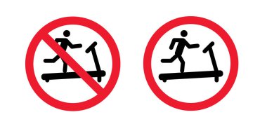 Giriş, yasak elektronik koşu bandı. Koşu bandının çalışmasına izin verilmez. İçki yasağı koşucusu, yürüme ya da elektrik bandı üzerinde çalışma. Koşu bandı makinesi, dur, yasak eğitim ya da spor konsepti yok.