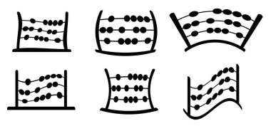 Çizgi film eski usul abaküs. Yatay abaküs oyuncağı. Bebek numaraları ve renkleri öğreniyor. Çocuk eğitimi oyuncağı. Oyun konsepti. Abaküs sayım çerçevesi. Kablolar üzerinde boncuklar kayan araç hesaplanıyor.