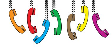 Kablolu eski siyah bir cep telefonu. Retro telefon alıcıları bağlandı. El yapımı telefon işareti. Telefon görüşmesi, bizi arayın ya da konsept ile iletişime geçin. Telefon ikonu. Telefon numarası