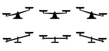 Karikatür denge tartısı. Vektör dengesi. Adaletin terazisi. Ağırlık, denge. Terazide dengesizlik var. Hukuk kavramı. Denge ve dengesizlik ölçeği. Terazi simgesi. Dengesizliği tartın. Tahterevallinin üzerinde dengede durmak.