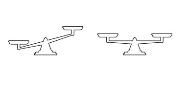 Karikatür denge tartısı. Vektör dengesi. Adaletin terazisi. Ağırlık, denge. Terazide dengesizlik var. Hukuk kavramı. Denge ve dengesizlik ölçeği. Terazi simgesi. Dengesizliği tartın. Tahterevallinin üzerinde dengede durmak.