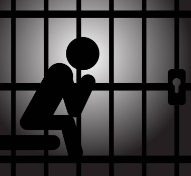 Detaylı hücre kapısı. Mahkum, kolluk kuvvetleri ve ceza adaleti işareti. Kelepçe için. Hapishane, parmaklıklar hapishane ikonu. Hapisteki eller. Köle demiri. Mahkum ya da tutuklu, mahkumları ya da köleleri hapsediyor..