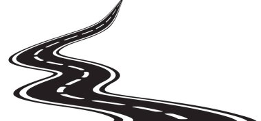 Virajlı yol. Beyaz işaretli kıvrımlı bir yol. Virajlı asfalt yol. Kavisli yol ya da asfalt yol ya da şehir sokağı. Dönüş rotası şablonu. Zigzag çizgisi deseni. Düz parçalar yol dalgalı. Yol dalgası.