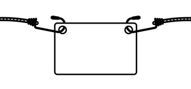 Çizim karikatürü, kancalı elastik. Kancalarla kordon. Bungee Spider işareti. İp simgesi. Kancalı örgülü elastik kayış için. Lastik bant. Bungee kordonları. Çelik kancalı lastik kayış. Araba ya da bisiklet için..