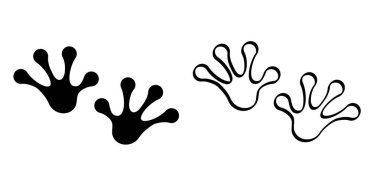 Big toad frog vector. Frog feet. drawing footprint or footstep print. Cartoon reptile. Frogs, amphibian icon clipart