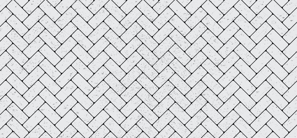 Cartoon paving stones pattern. sidewalk tiles. Zig zag paving blocks. Pavement stones. Street cobblestone, tile path, sidewalk park, road or garden patio sign,  Vector bricked, pebbled surface, ground