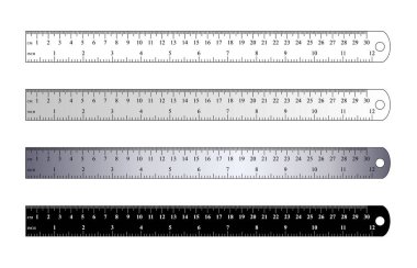 Milimetre cinsinden, santimetre cinsinden bir cetvel ızgarası. Metal cetveller mm, cm, m ölçeği. Cetvel ölçeği için ölçü çubuklarını ölçen metrik birimler. mezura. Araç işareti