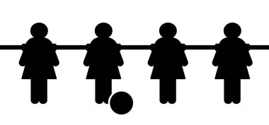 Masa kadınları futbol, langırt ya da masa futbolu. Kalede futbol topu. Futbol sınırı. Futbolcular piyon. Futbol masası futbol, spor takımı. Gol atmak için maç. Oyun lobutları veya parçaları çubukta.