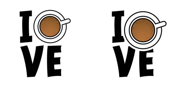 stock vector Cartoon slogan i love coffee. it's coffee o clock or coffee time. Coffee time, time for break or timeout. Pause, flexible working hours or work time. Work, life balance concept. Good vibes.