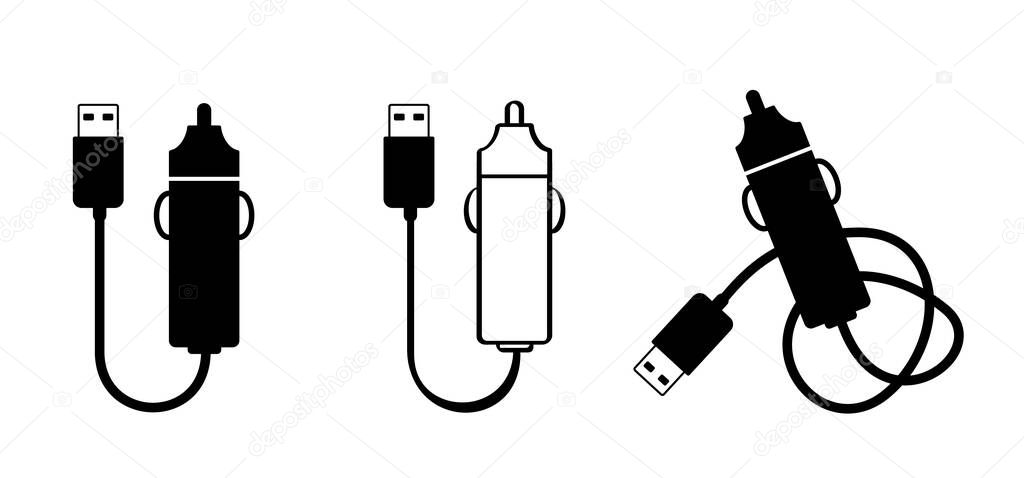 Cartoon car 12 volt plug for auto, boat or truck. cigarette lighter plug. For 12 Volts electrical power outlet. Power socket adapter. Car cigarette lighter. DC power car plug. Usb charging mobile.