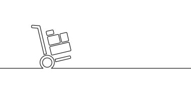 Ağır kaldırma, kargo boşaltma, kolay ulaşım ve depolama. El arabası, palet kamyonu ya da el arabası. Manüel taşınma kutuları için çizgi film endüstrisi aleti. Bagaj taşımacılığı. Dergi, platform vagonu. Çizgi deseni