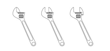 Çizgi film anahtarı, ayarlanabilir anahtar ya da ayarlanabilir gerilim cihazı. Tamirat için tamirci aletleri. Borular, bakım ve onarım. El işi aleti. İş aletleri. Otomatik Tamirci anahtarı. Ayarlanabilir anahtar.