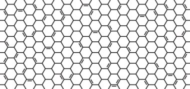 Altıgen hücreler, altıgenler. Atom molekülü. Bilim sembolü. Nükleer enerji, bilimsel araştırma ve moleküler kimya. Atomik yapı, formül - elektron, proton, nötron, temel parçacık çekirdek.