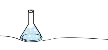 Konik şişe test tüpü, tıbbi test tüpleri ikonu. Kimya ekipmanları, erlenmeyer matarası işareti. Kimyasal şişeler, şişeler. Formül ya da laboratuvar test tüpü rafı. Kimyasal cam eşyalar veya cam aletler.
