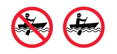 Bu bölge ikonunda kayık yok. İçki yasağı, su sporu, balıkçı teknesi. Dikkat, sandal yok. Tekne tabelasına dikkat et. Uyarı, yasak yok, güvenlik çizelgesi.