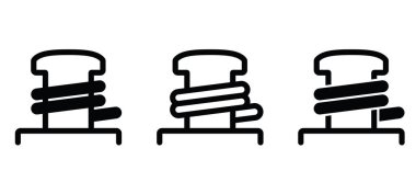 Çizgi film demirleme direkleri, ya da kalın simgeler. Gemi, tekne, feribot ya da demirleyen tekneler için. Yelkenli ya da yelkenli için yelkenli. İskelede bağlı halat için. Tekne aletleri. Haven ya da port ve bollard açılı logo