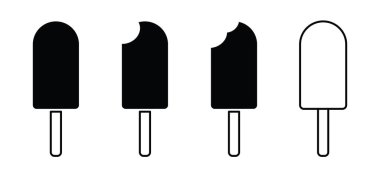 Çizgi film dondurma çubuğu. Icecream logosu. Buzlu şeker mi, buzlu şeker mi? Buzlu şeker ikonu. Yaz yemeği.