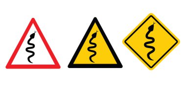 Stop, no snake. Warning, Prohibition sign. Tropical wildlife reptiles. Poisoned serpents. Snake silhouette. Animal icon. Wild life symbol. Reptile snake. Attention venomous snake. Beware of snakes.