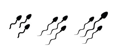 Normal sperm dizilimi. Çizgi film sperm morfolojisi. Temel sperm hücresi shappappes. Tıbbi, spermatozoon hücreleri çoğalıyor. Üreme erkek sağlığı, tıbbi döllenme kavramı.