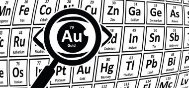 Altın, atom numarası 79, sembol Au, Latince: aurum. Altın kimyasal bir elementtir, saf madde. Periyodik elementler tablosu. Atomik kütle, atom ağırlığı ve eectron yapılandırması.