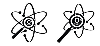 Oksijen, tebeşir ya da cevher oluşumu. Periyodik tablo, atom elementleri. Metalik ya da metalsiz. Bilim sembolü, atom elementi. Elektronik yapılandırma diyagramı